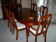 Cherry Wood Dining Table Set with Hutch & Buffet