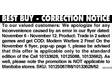 Best Buy - Correction Notice