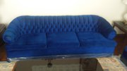 Blue couch and 2 tub chairs